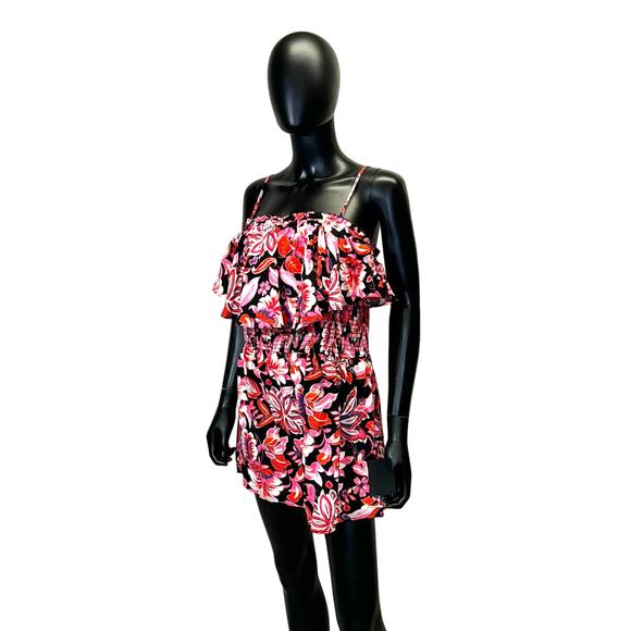 Lulus Sweet Treasure Floral Smocking Waist Romper Sz XL NWT - Picture 2 of 8